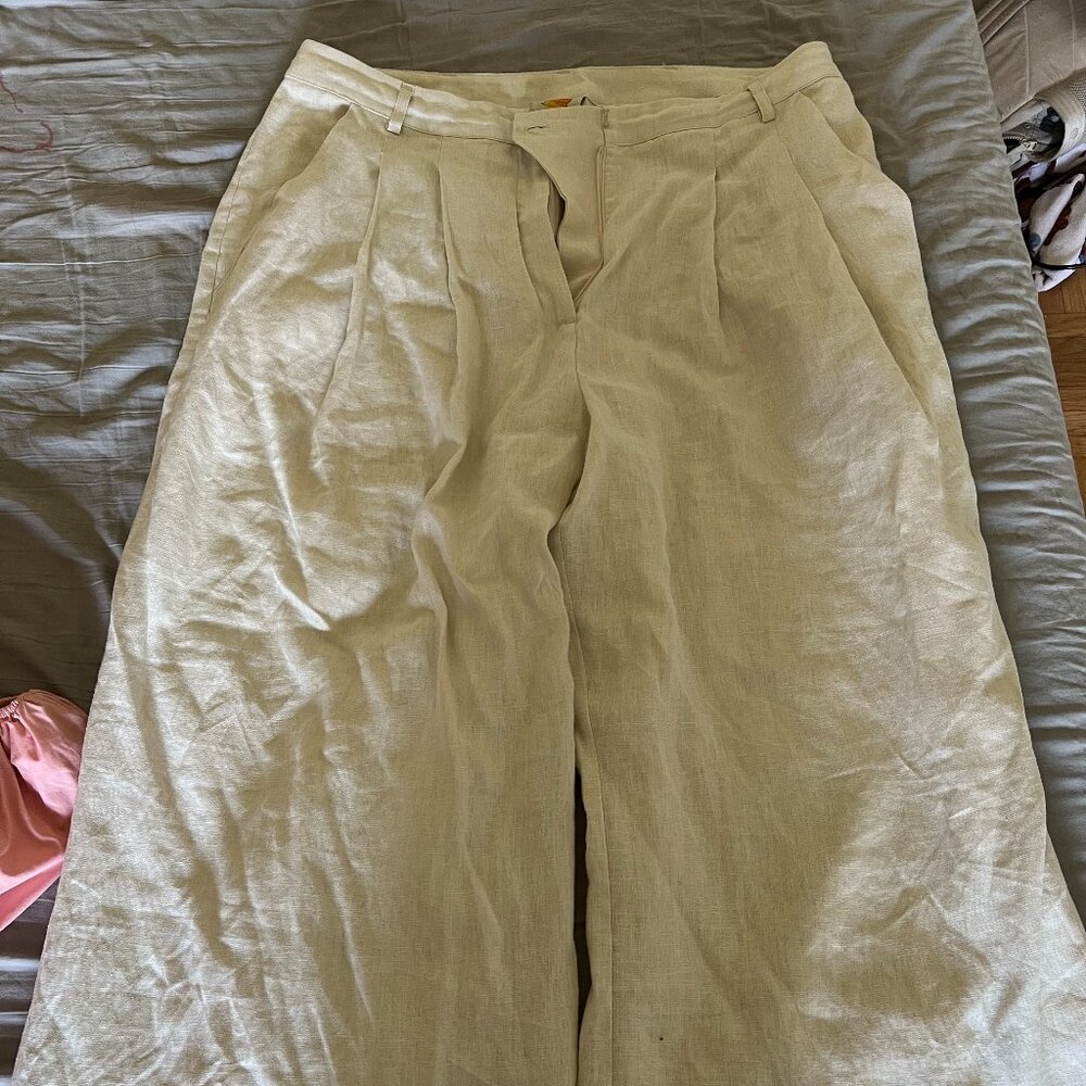 Farm Rio Wide Leg Linen Pants (Size XL)